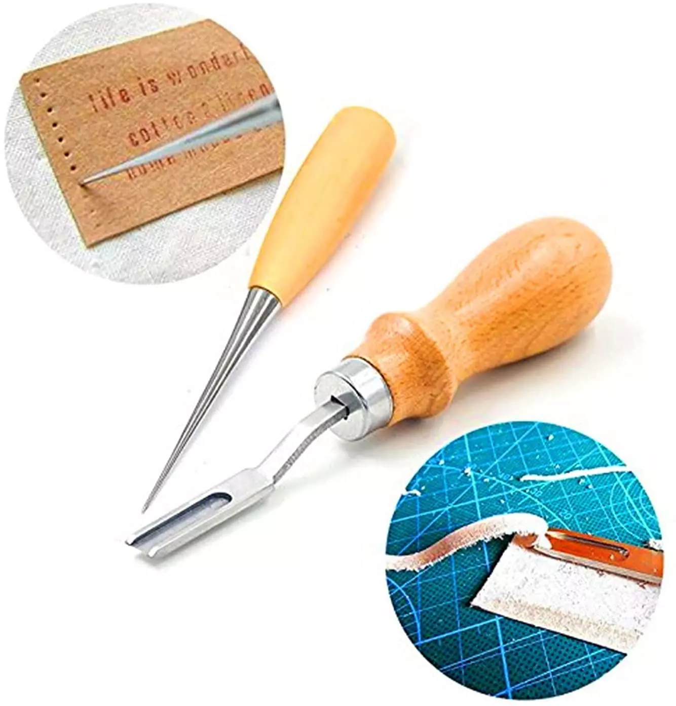  19Pcs Leather Working Tools, Leather Tooling Kit for