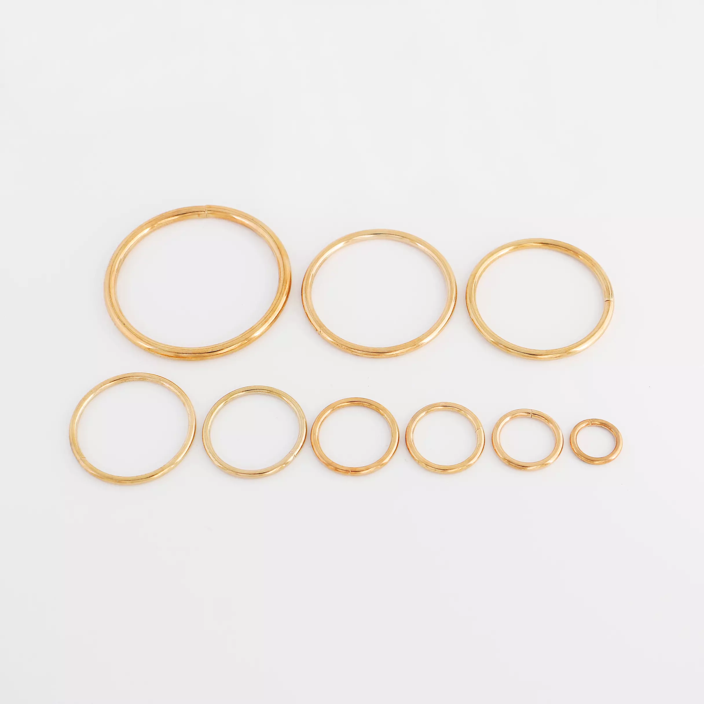 Metal O Rings, 8 Pack 30mm(1.18 inch) ID 3mm Thickness Multi-Purpose Non Welded O-Ring Buckle, Gold Tone, Size: Small
