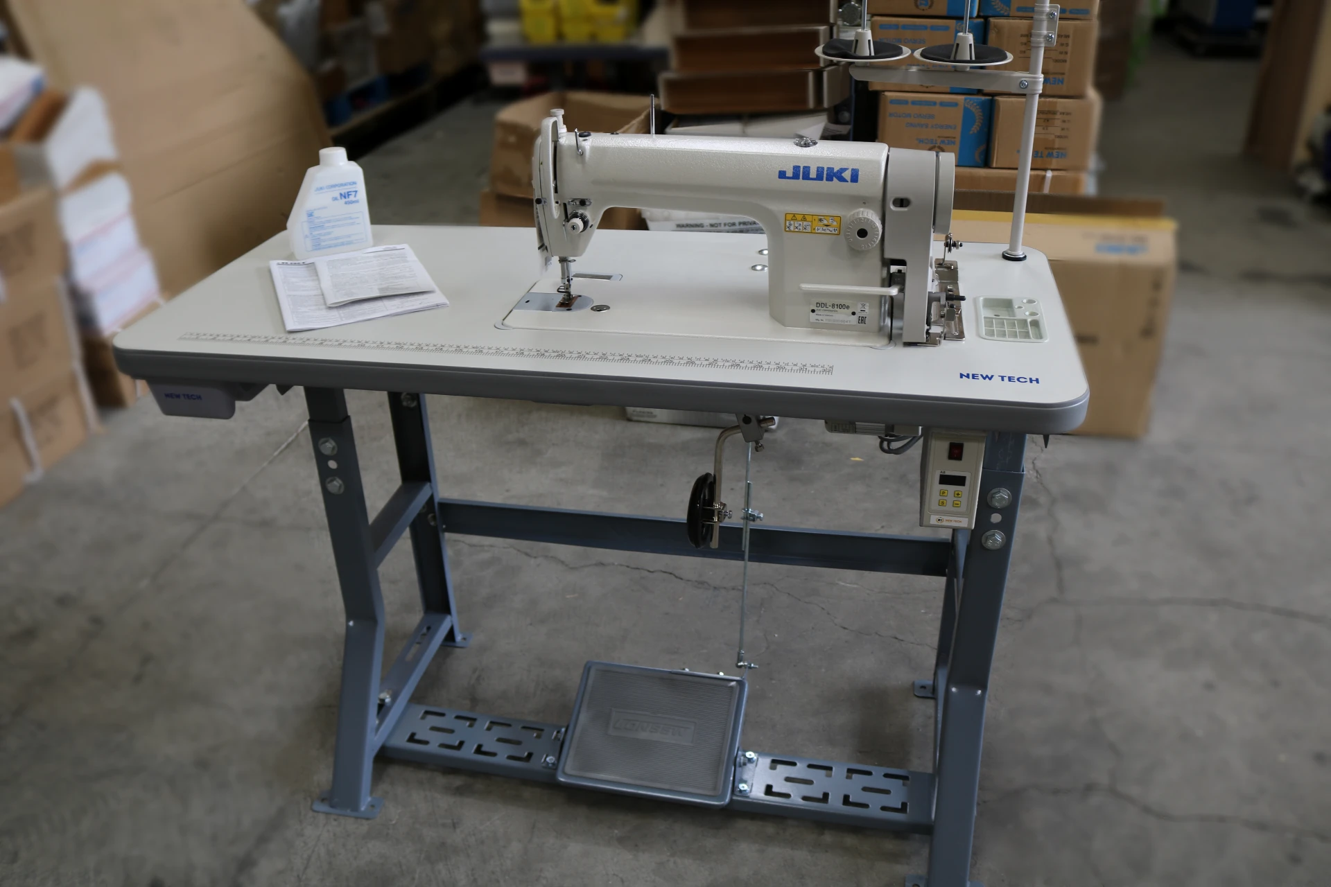 Juki Dnu-1541s Lockstitch Machine w/Safety Mechanism & Assembled Table & Motor