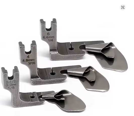 Curved Curling Hem Presser Foot for Industrial Sewing Machine, Steel Rolled Hem Foot