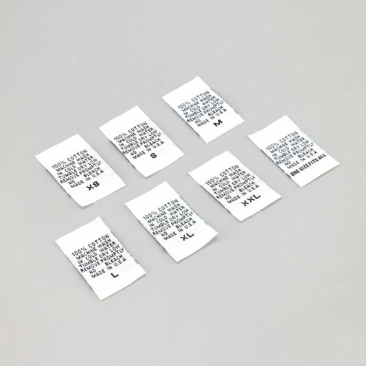 Clothing Care Labels - 100% Woven Cotton "Washing Instructions"