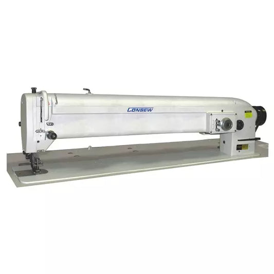 Consew 146RBL-2A-1 Single Needle, Drop Feed, Walking Foot, Long Arm, Zig-Zag Lockstitch Industrial Sewing Machine With Table and Servo Motor