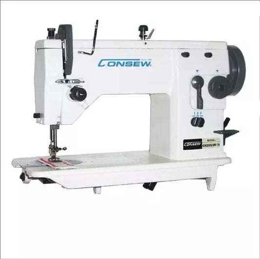 Consew CN2053R-2A 3 Step Zig-Zag Lockstitch Industrial Sewing Machine With Table and Servo Motor