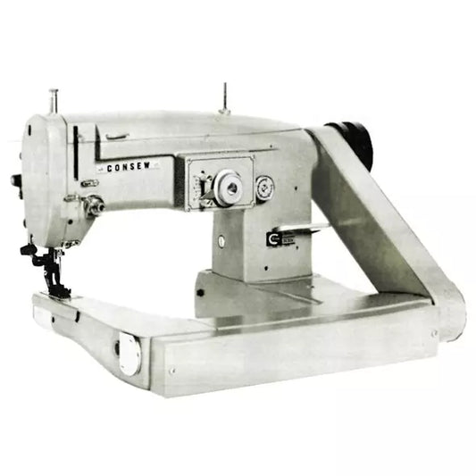 Consew 347R-1A-1WS Feed-Off-The-Arm Zig-Zag Upper and Lower Feed Lockstitch Industrial Sewing Machine With Table and Servo Motor