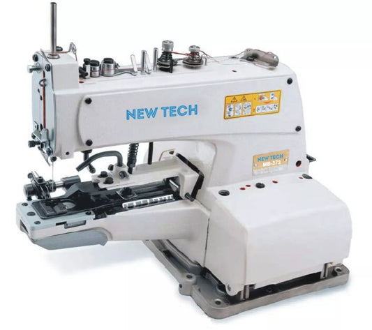 New-Tech MB-373 Chainstitch Button Attaching Industrial Sewing Machine With Table and Servo Motor