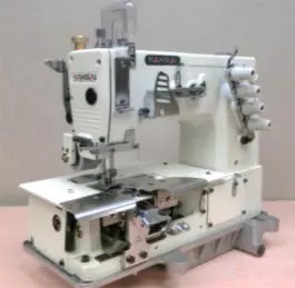 Kansai Special DLR1502PE-TB-Z Twin Needle Chainstitch Zip Machine with Table and Motor