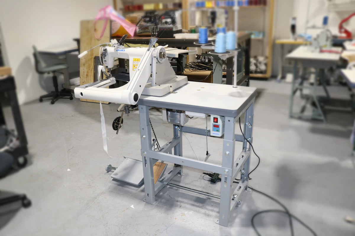 JUKI MS-1190 Feed-Off-The-Arm Double Chain Stitch Industrial Sewing Machine With Table and Servo Motor