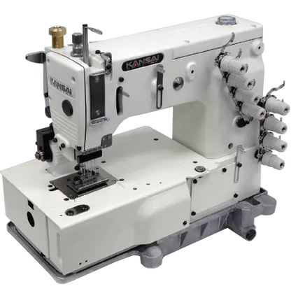 Kansai Special DFB1404-PMD Flatbed Multi-needle Chainstitch Industrial Sewing Machine with Table and Servo Motor