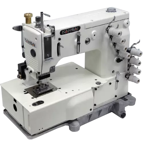 Kansai Special DFB1404-PMD Flatbed Multi-needle Chainstitch Industrial Sewing Machine with Table and Servo Motor