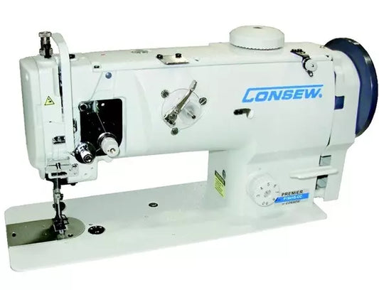 Consew Premier 1541S-CC Drop Feed Needle Feed Walking Foot Lockstitch Industrial Sewing Machine With Table and Servo Motor