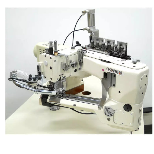Kansai Special NFS6604GMH-DD Flatseamer for Medium to Heavy Knitwear Industrial Sewing Machine With Table and Direct Drive Servo Motor