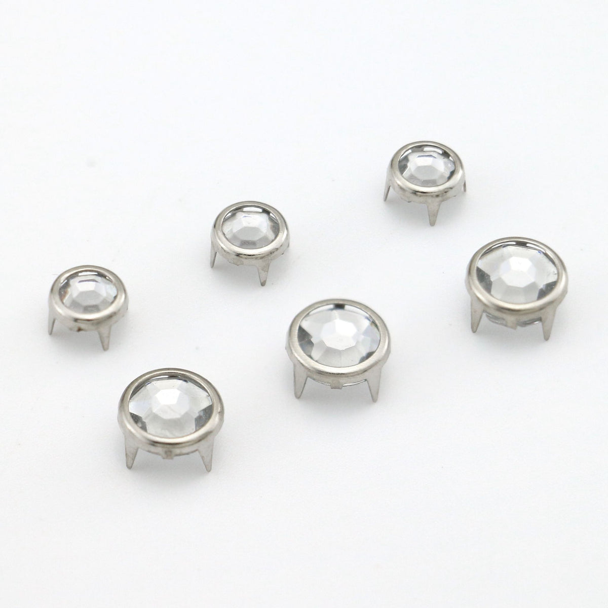 Rivets - 4 Prong With Transparent Rhinestone Stone