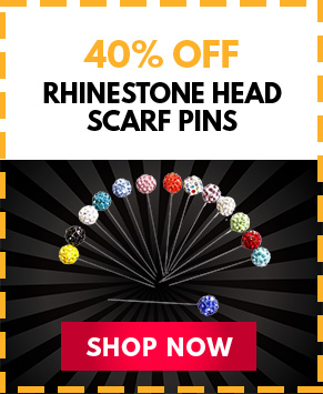 Rhinestone Head Scarf Pins