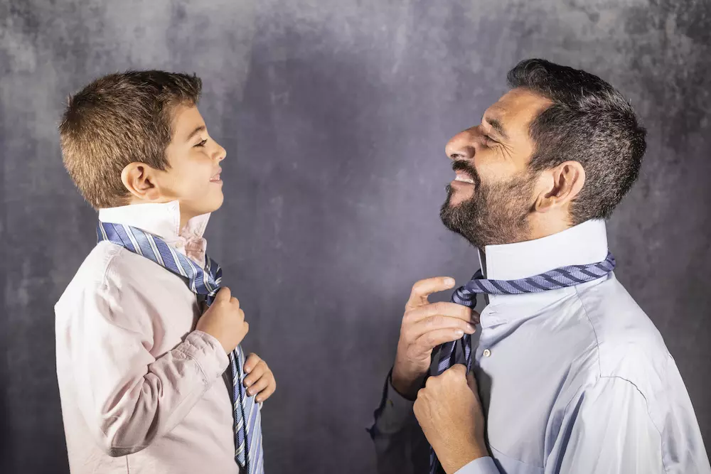 dad son matching ties