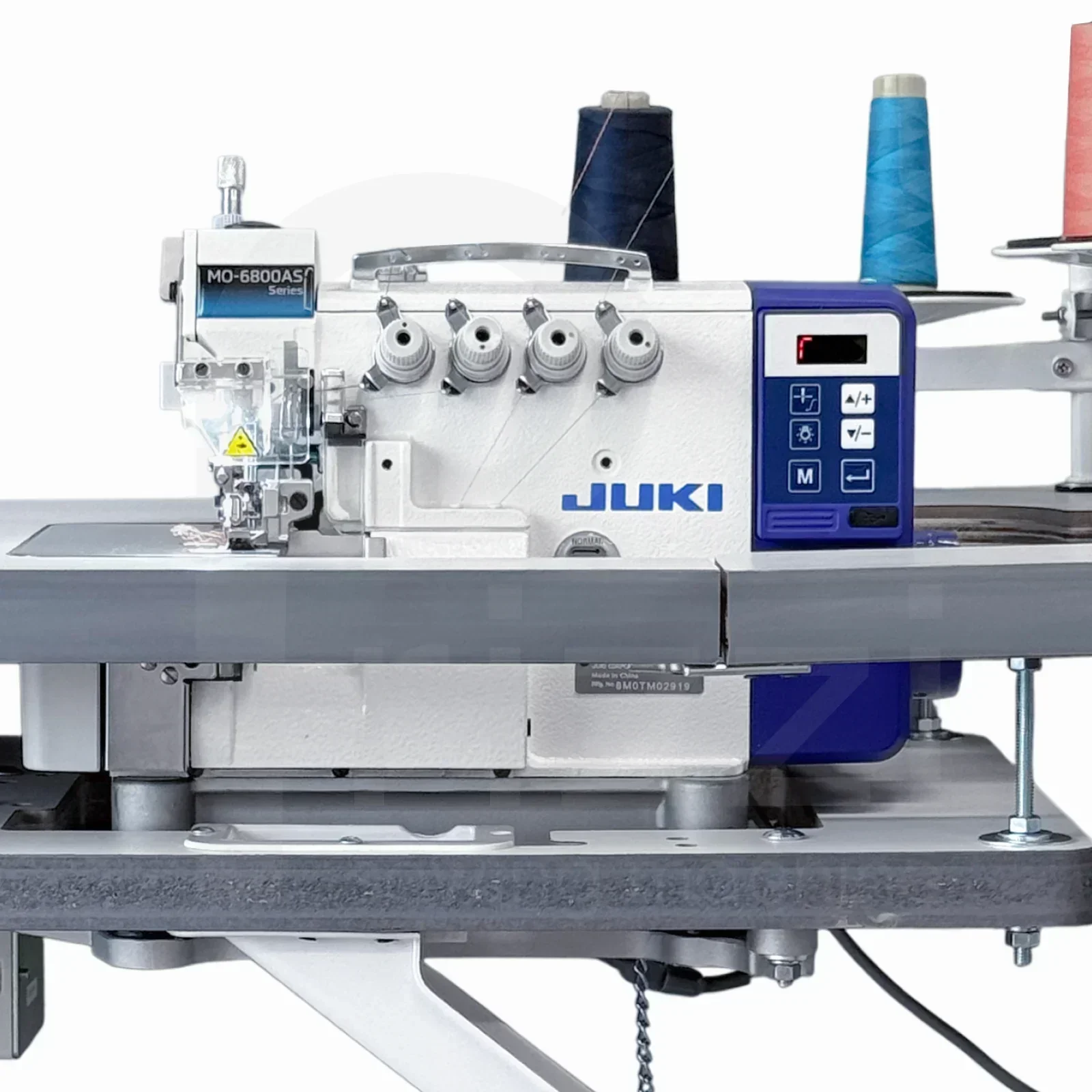 4窓　自動糸繰り機　座具り機　大型機械 JUKI MO-6814S 4-Thread Overlock Industrial Serger With Table and