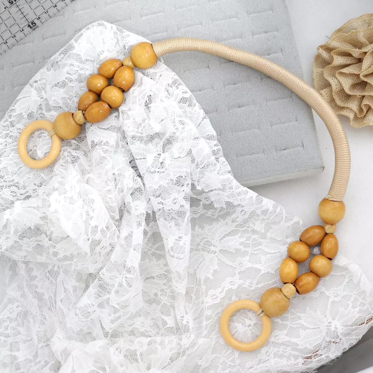 Purse Handle - Beaded Light Wooden 18" | GoldStar Tool