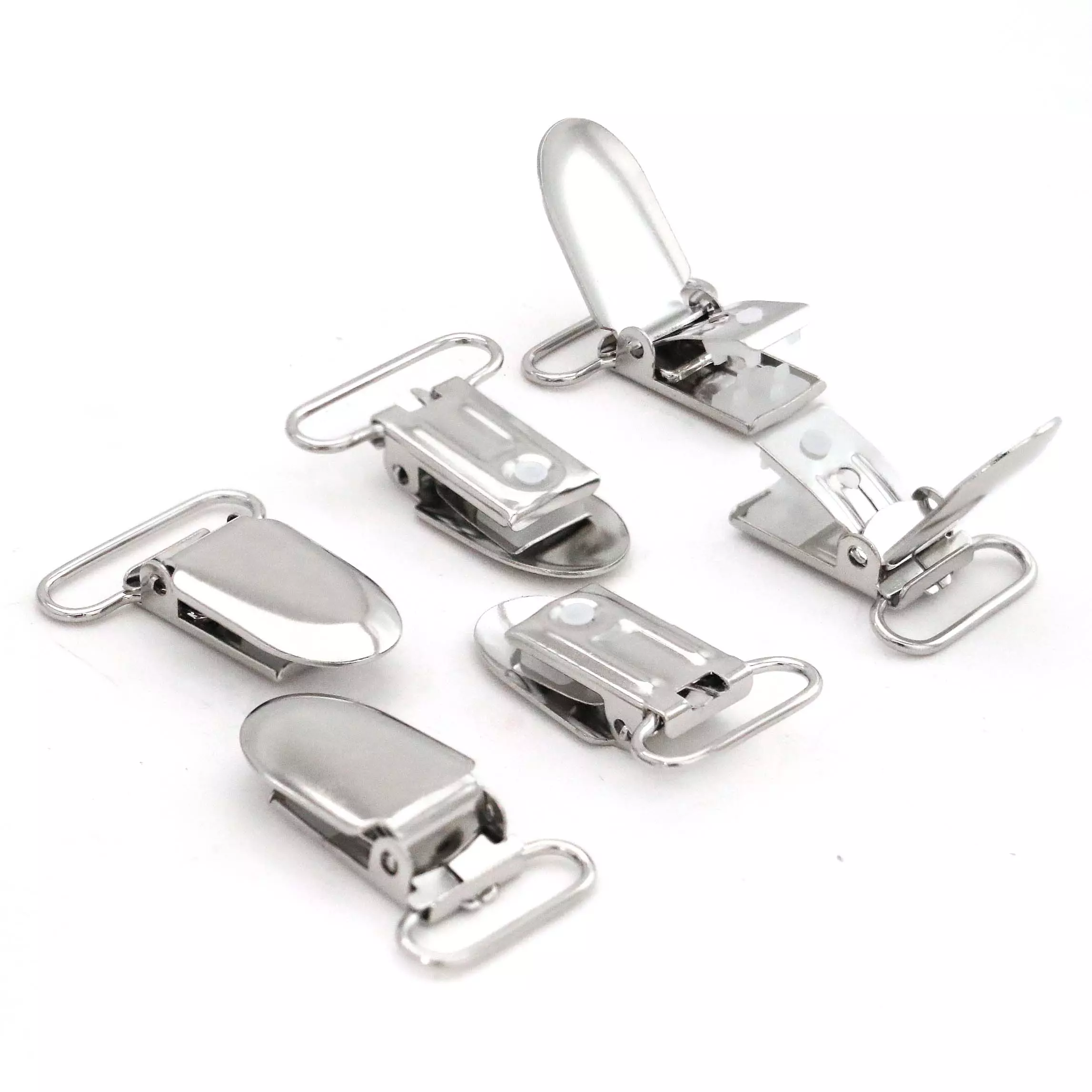 Suspender Clips 20 Pcs Metal 15mm 20mm 1 Bretel Clip Nickel Pacifier Clip  Fastener Clip 
