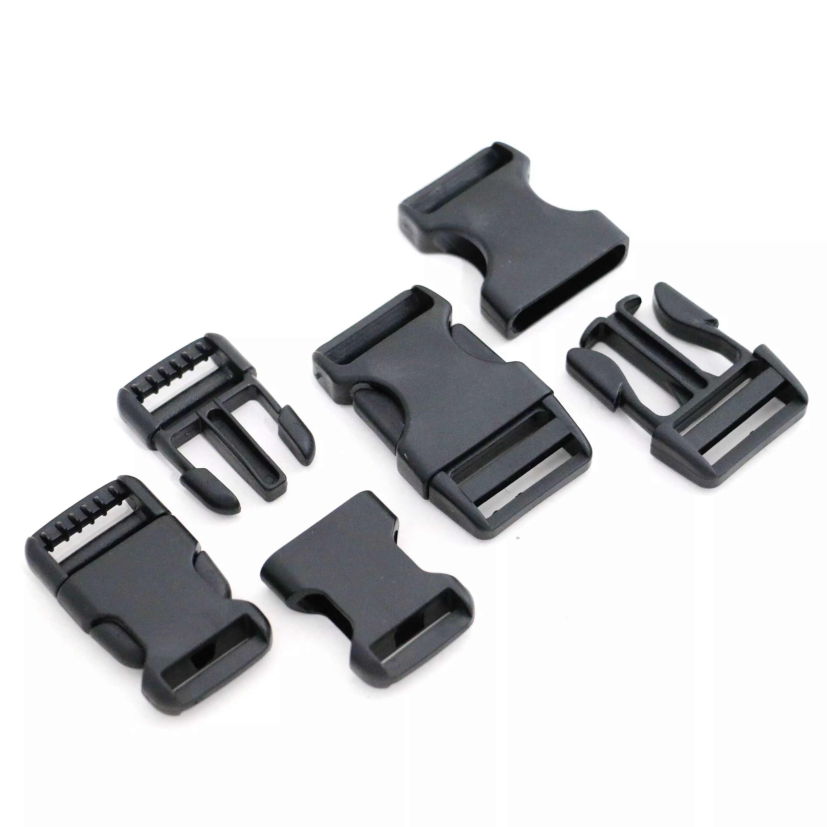 Side squeeze plastic buckles