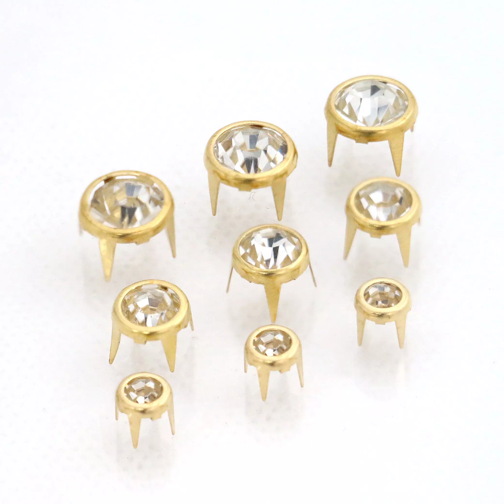 Diamond Transparent Clear Gold Rivet Square Trunk Shell Cover for