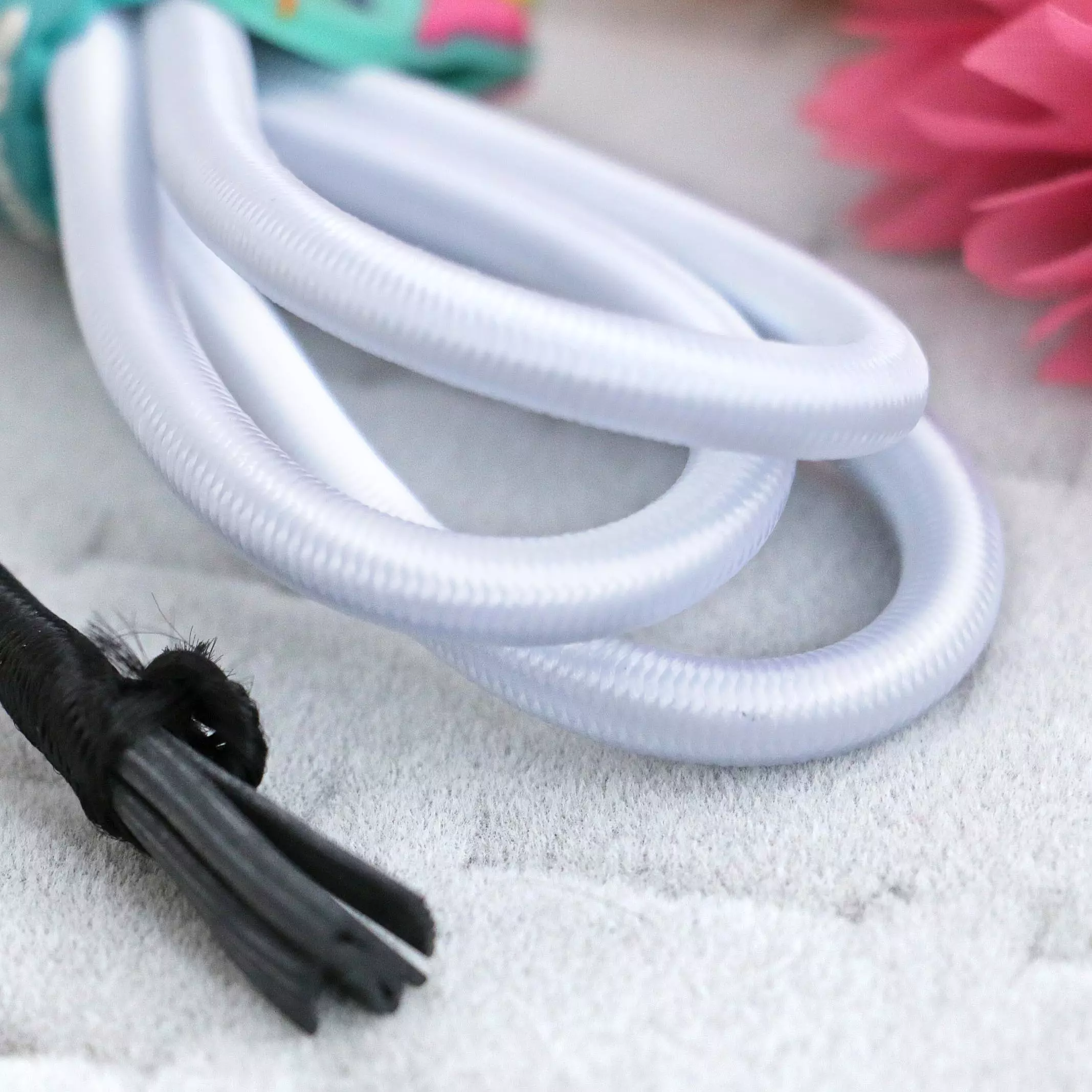 Black 3mm Round Knitted Elastic Cord | Latex Free Elastic Cord 