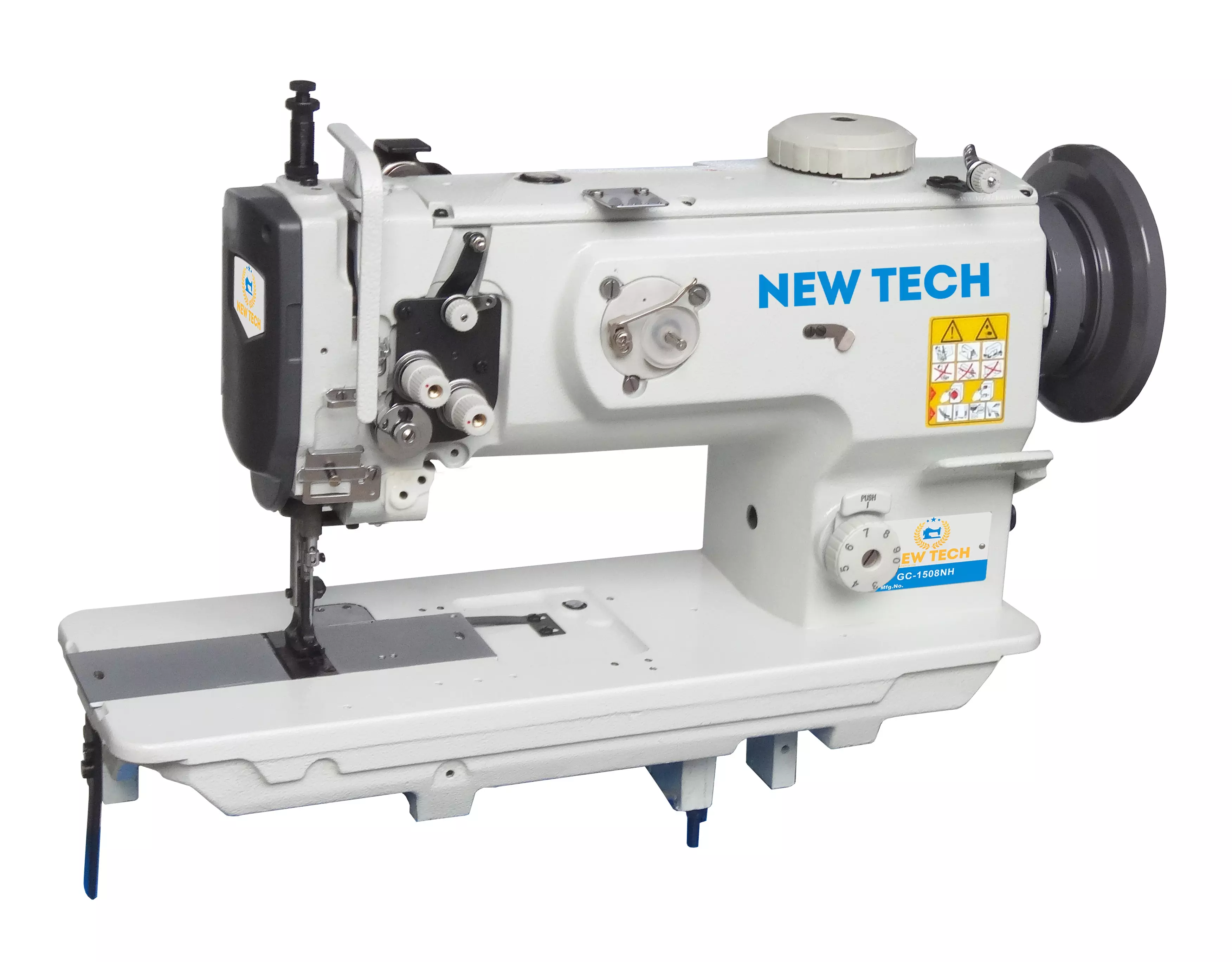 New-Tech GC-810W High Speed, Post Bed, 1 Needle, Drop Feed, Lockstitch Wig  and Hat Industrial Sewing Machine With Table and Servo Motor