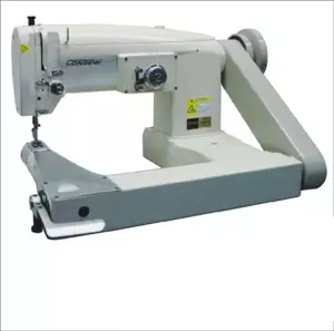 ​Consew 347R-2A-1 Single Needle Drop Feed Feed-Off-The-Arm Cylinder Bed Zig-Zag Lockstitch Industrial Sewing Machine With Table and Servo Motor​