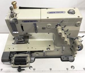 New-Tech 1404-PMD 4 Needle Flatbed Double Chain Stitch Industrial Sewing Machine With Table and Servo Motor