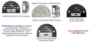 Needle Plate /Throat Plate & Feed Dog for Most Industrial Lockstitch ​Sewing Machines Combo