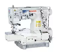 Pegasus W3662P-01​ 5 Thread Coverstitch Oil Barrier Cylinder Bed Industrial Interlock Stitch Machine With Table and Servo Motor