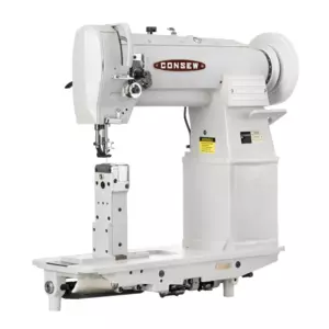 ​Consew 289RB-2 High Speed, Post Bed, 1 Needle, Drop Feed, Needle Feed, Walking Foot, Alternating Presser Feet, Lockstitch Industrial Sewing Machine​ With Table and Servo Motor