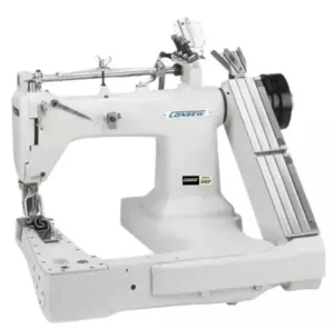 ​Consew 345-3 High Speed Feed-Off-The-Arm Type Drop Feed Double Chainstitch Lap Seam Felling 3 Needles Lockstitch Industrial Sewing Machine With Table and Servo Motor​