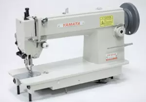 Yamata FY5318 Heavy Duty Single Needle Upholstery Walking Foot Top Bottom Feed Industrial Sewing Machine With Table and Servo Motor