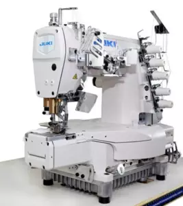 JUKI MF-7923 3 Needle High-Speed Free-Arm Top and Bottom Coverstitch, Cylinder Bed Industrial Sewing Machine With Table and Servo Motor