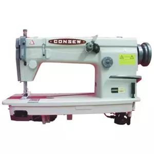 Consew 326 Series Heavy Duty Double Chainstitch Industrial Sewing Machine With Table and Servo Motor