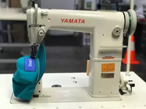 Yamata FY810 Heavy Duty Single Needle Post Bed Drop Feed Sewing Machine with Table and Servo Motor