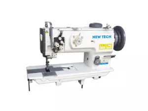 New-Tech GC-810W High Speed, Post Bed, 1 Needle, Drop Feed, Lockstitch Wig  and Hat Industrial Sewing Machine With Table and Servo Motor