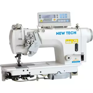 New-Tech GC-810W High Speed, Post Bed, 1 Needle, Drop Feed, Lockstitch Wig  and Hat Industrial Sewing Machine With Table and Servo Motor