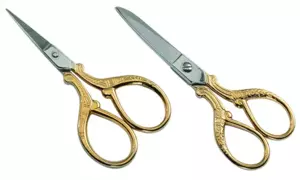 Gold Plated Bird Design Embroidery Scissors