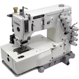 Kansai Special DFB1404-P Flatbed Multi-needle Chainstitch Industrial Sewing Machine with Table and Servo Motor