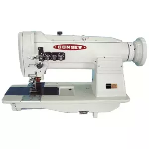 Consew 4214P 4 Needle Heavy Duty Lockstitch with Puller Feed  Industrial Sewing Machine With Table and Servo Motor