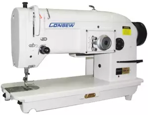 ​Consew 199RB-1A-1 Single Needle, Drop Feed, Zig-Zag, Lockstitch Industrial Sewing Machine With Table and Servo Motor​