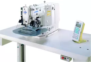 JUKI LK-1910 Computer-Controlled, High-speed Shape-Tacking Industrial Sewing Machine With Table and Servo Motor