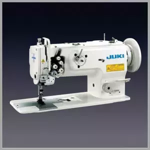 JUKI LU-1560N 2 Needle Unison Feed Lockstitch Industrial Sewing Machine With Table and Servo Motor