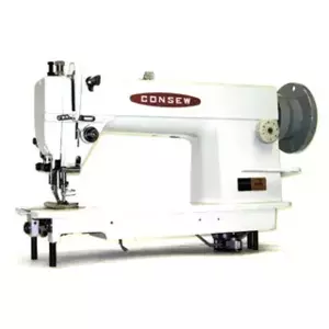 Consew 205RB-1 Single Needle Drop Feed Alternation Pressure Feet Lockstitch Industrial Sewing Machine With Table and Servo Motor
