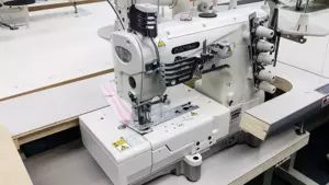 Kansai Special NW-8803GMG 3-Needle Top & Bottom Flat Bed Coverstitch With Binding Fittings Industrial Sewing Machine With Table and Servo Motor