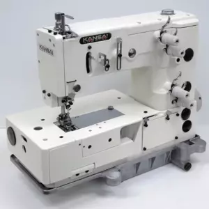 Kansai Special PX-302-4W 2 Needle Double Chainstitch Decorative Industrial Sewing Machine With Table and Servo Motor