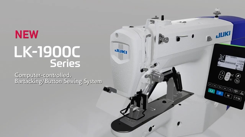 JUKI LK-1900-C Computer Controlled High Speed Bartacking Industrial Sewing Machine With Table and Servo Motor