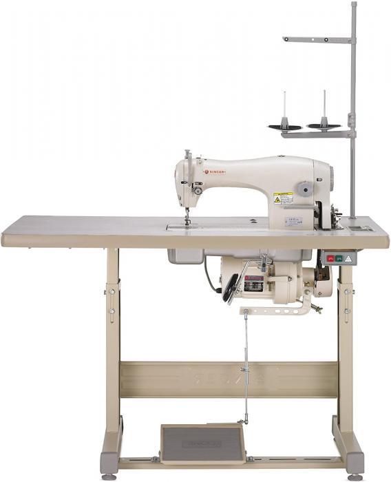 Singer 191D-30 Straight Stitch Industrial Sewing Machine Ideal for Medium to Heavy Fabrics With Table and Servo Motor