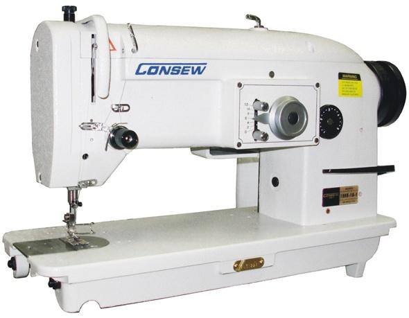 ​Consew 199R-1A-1 Single Needle, Drop Feed, Zig-Zag, Lockstitch Industrial Sewing Machine With Table and Servo Motor​