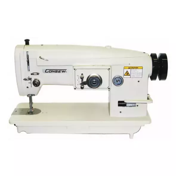Consew 199R-2A-1 Single Needle, Drop Feed, Zig-Zag, Lockstitch Industrial Sewing Machine With Table and Servo Motor
